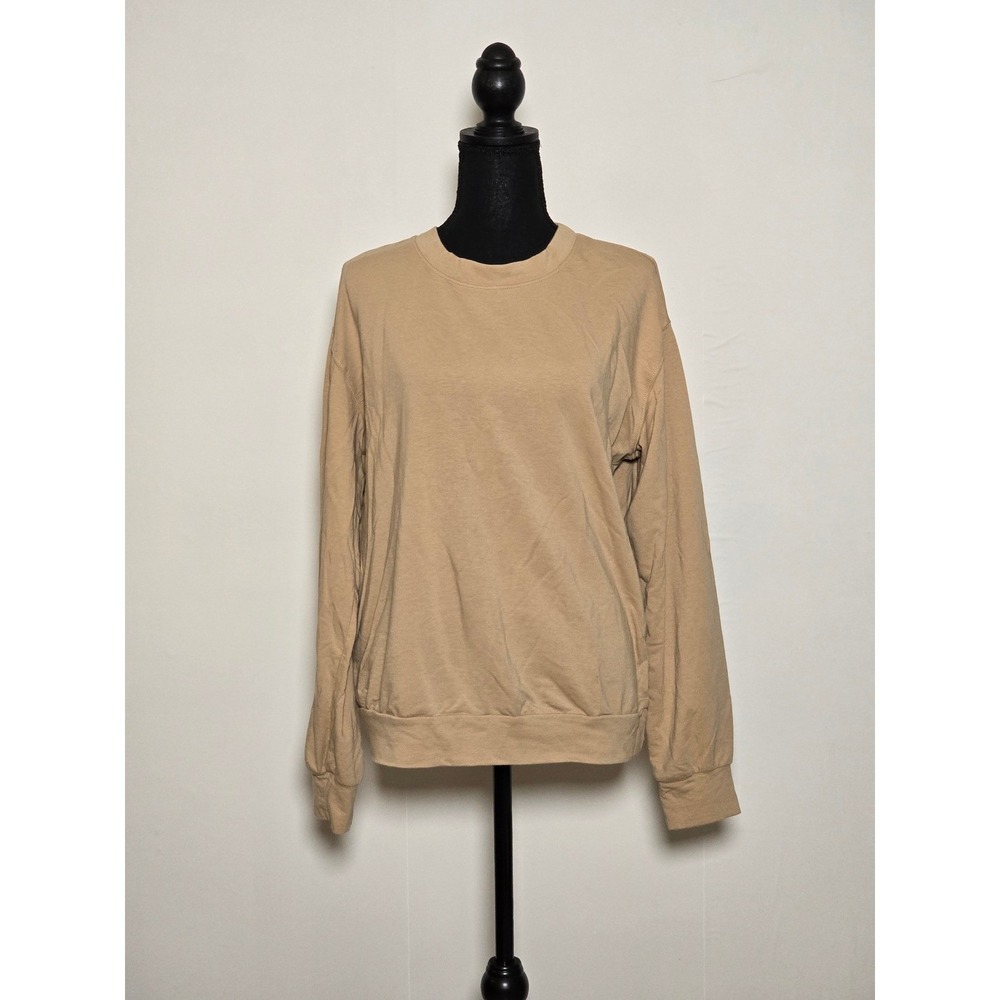 Lou & Grey Women's Sweatshirt Size M Beige Crewneck Cozy Minimalist